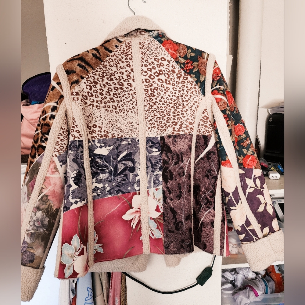 "TRAVEL SMITH" WOMEN'S GLAM BOHO SHERPA WINTER COAT - MULTI - Picture 4 of 4